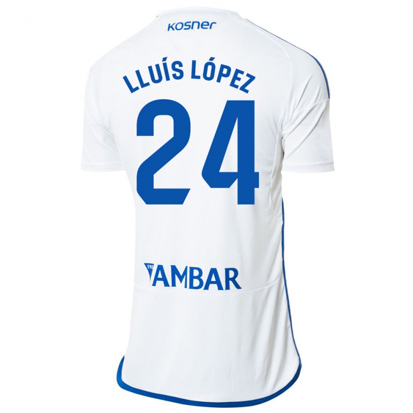 Criança Camisola Lluís López #24 Branco Principal 2023/24 Camisa