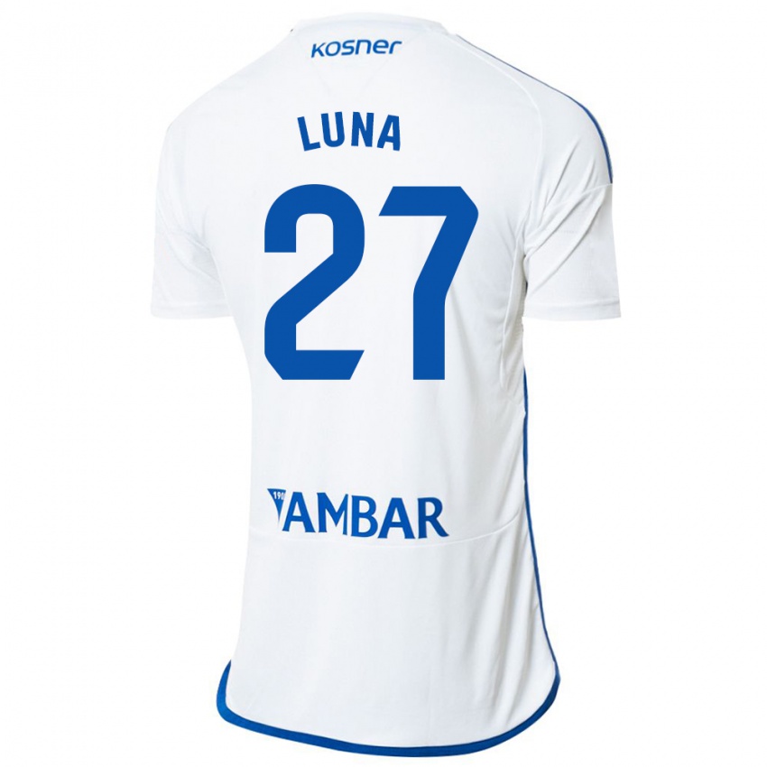 Criança Camisola Marcos Luna #27 Branco Principal 2023/24 Camisa