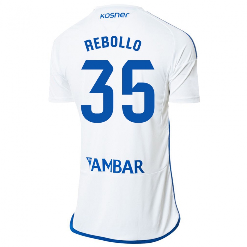 Criança Camisola Dani Rebollo #35 Branco Principal 2023/24 Camisa