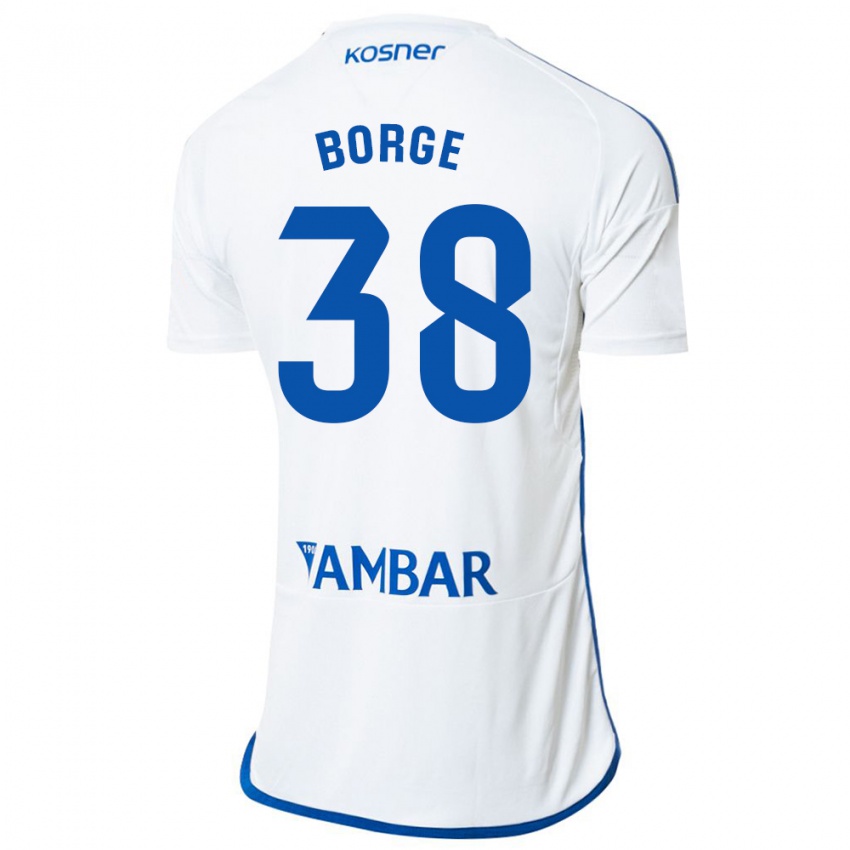 Criança Camisola Andrés Borge #38 Branco Principal 2023/24 Camisa