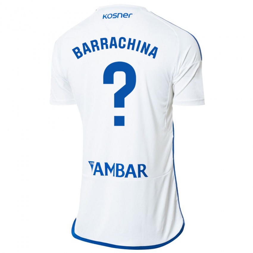 Criança Camisola Hugo Barrachina #0 Branco Principal 2023/24 Camisa