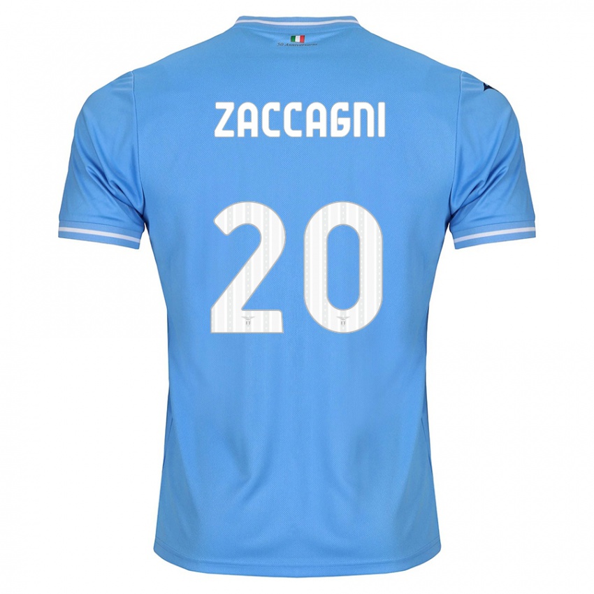 Criança Camisola Mattia Zaccagni #20 Azul Principal 2023/24 Camisa