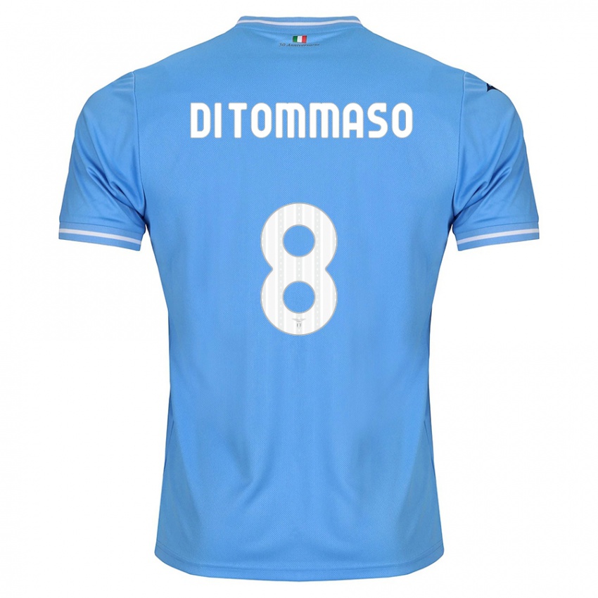 Criança Camisola Leonardo Di Tommaso #8 Azul Principal 2023/24 Camisa