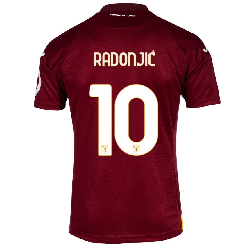 Criança Camisola Nemanja Radonjic #10 Vermelho Escuro Principal 2023/24 Camisa