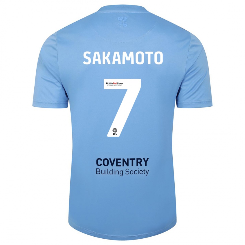 Criança Camisola Tatsuhiro Sakamoto #7 Céu Azul Principal 2023/24 Camisa