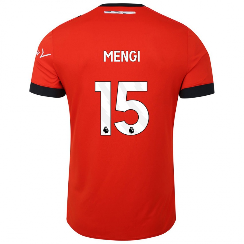 Criança Camisola Teden Mengi #15 Vermelho Principal 2023/24 Camisa