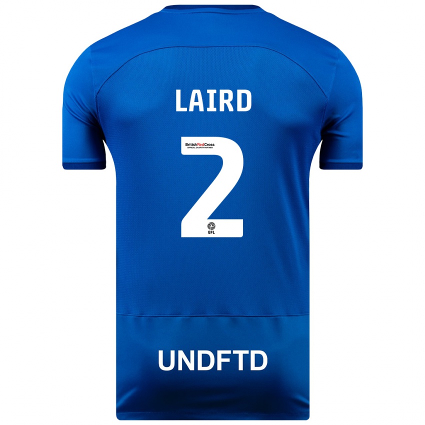 Criança Camisola Ethan Laird #2 Azul Principal 2023/24 Camisa