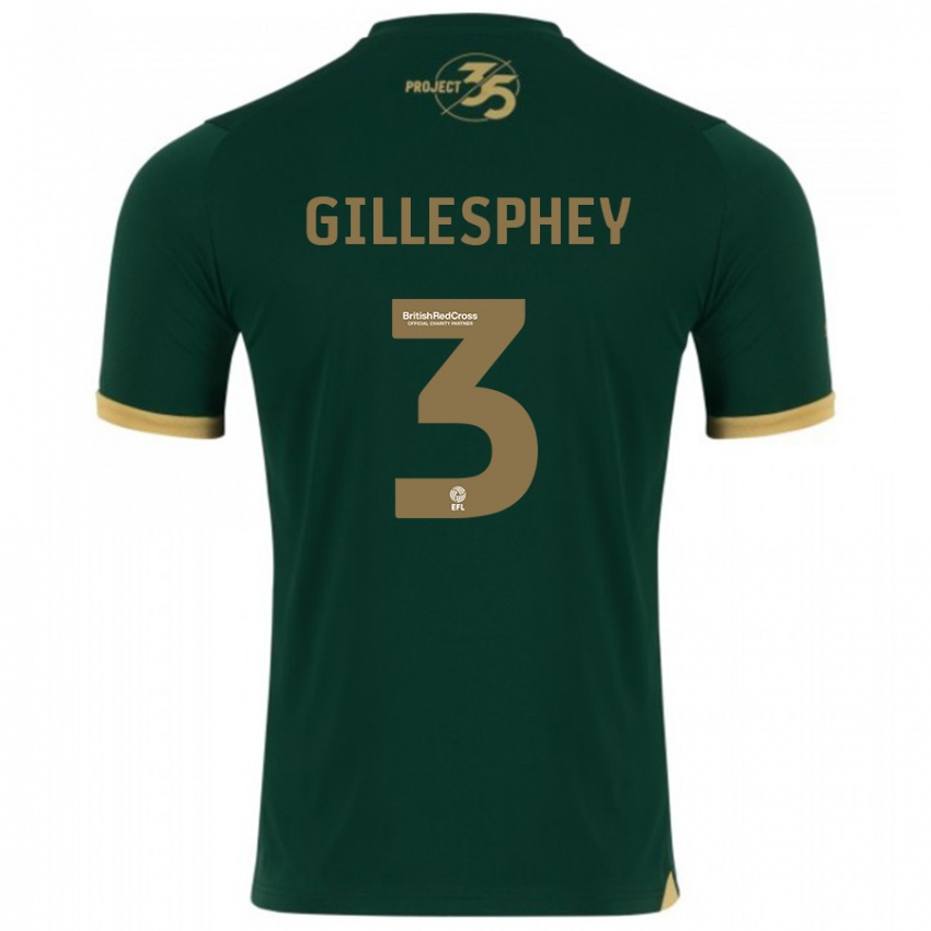 Criança Camisola Macaulay Gillesphey #3 Verde Principal 2023/24 Camisa