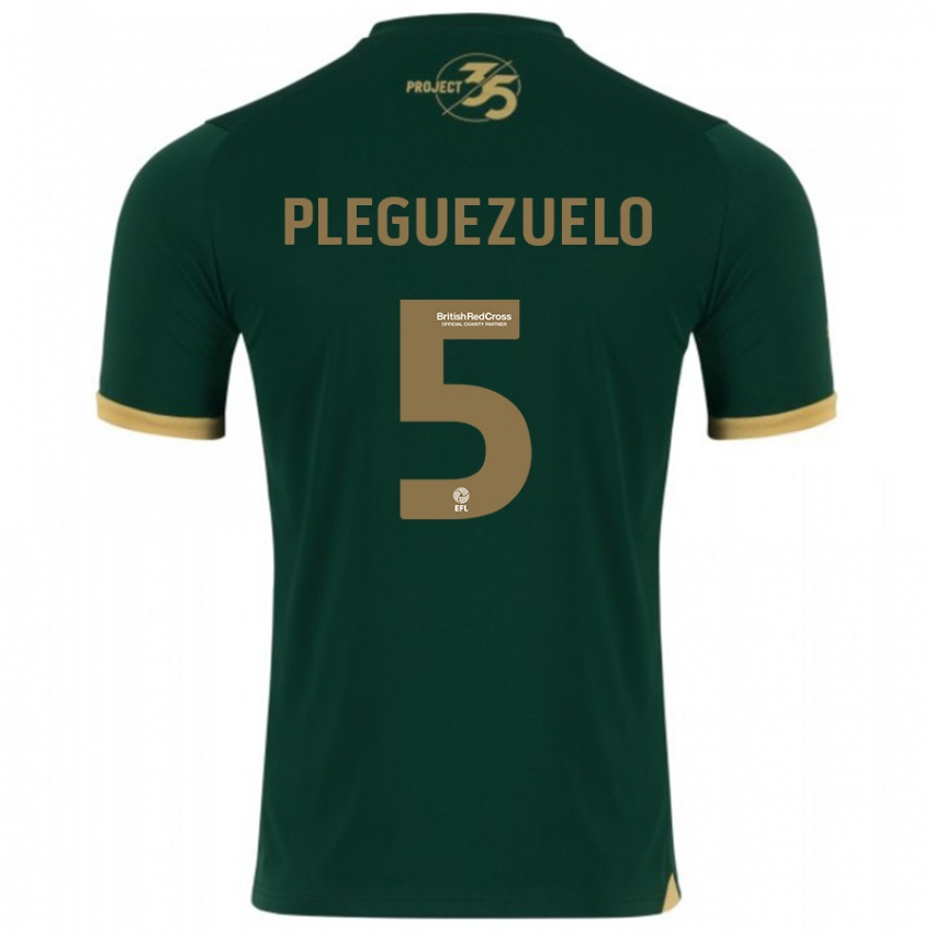 Criança Camisola Julio Pleguezuelo #5 Verde Principal 2023/24 Camisa