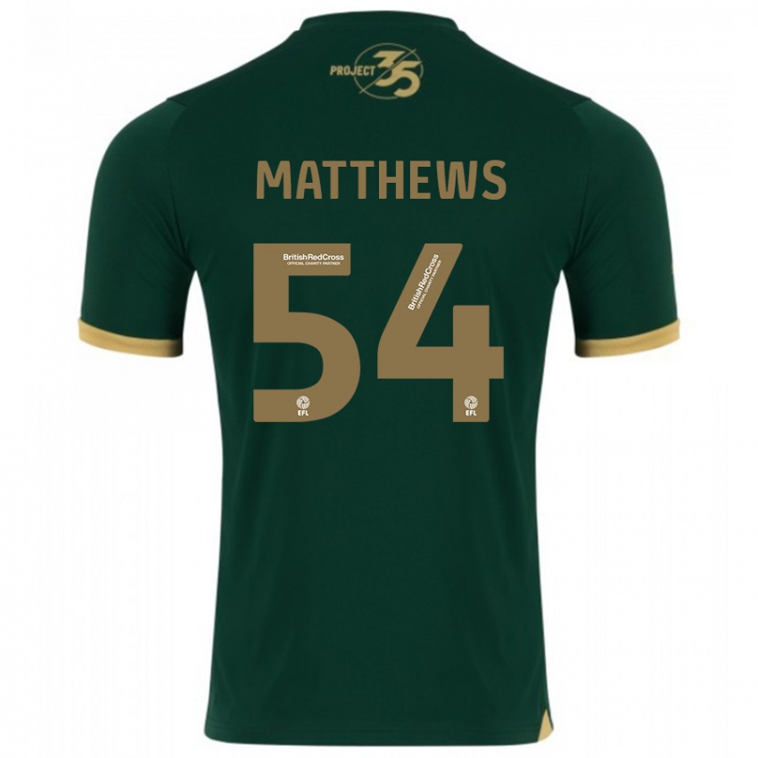 Criança Camisola Jack Matthews #54 Verde Principal 2023/24 Camisa