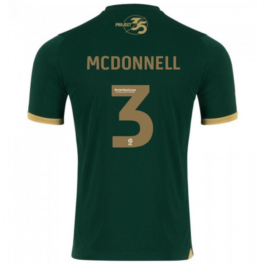 Criança Camisola Rosie Mcdonnell #3 Verde Principal 2023/24 Camisa