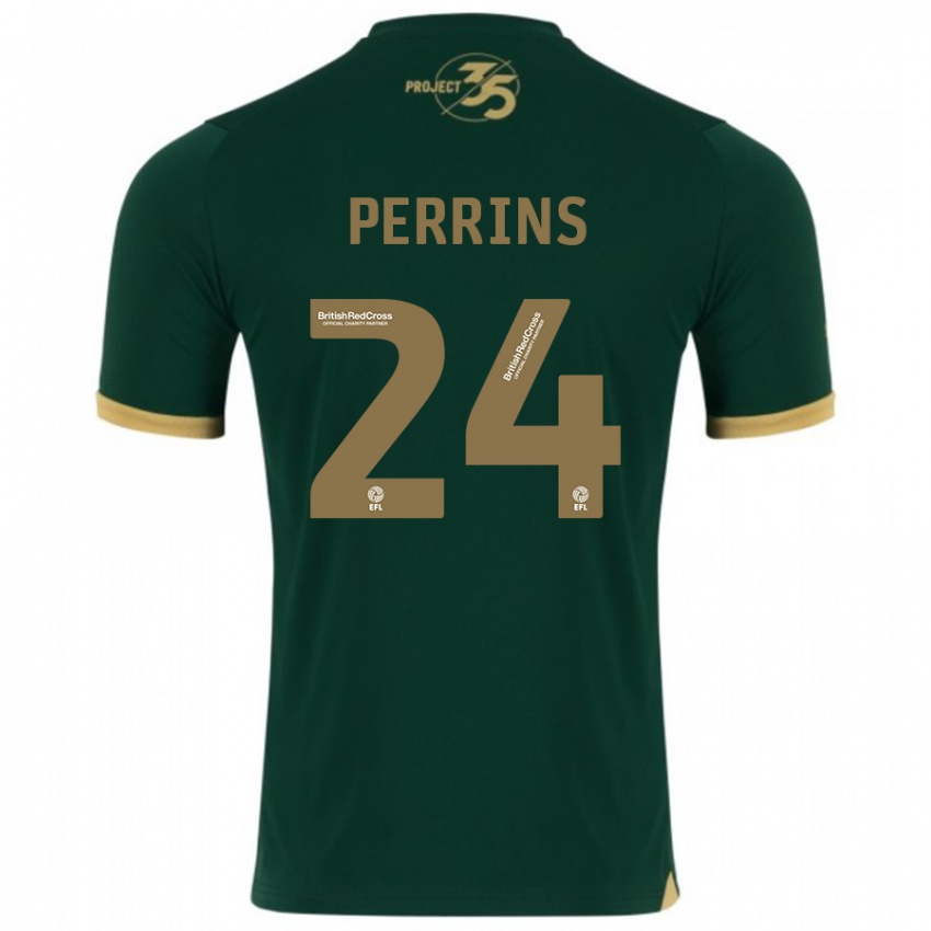 Criança Camisola Grace Perrins #24 Verde Principal 2023/24 Camisa