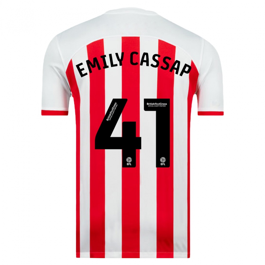 Criança Camisola Emily Cassap #41 Branco Principal 2023/24 Camisa