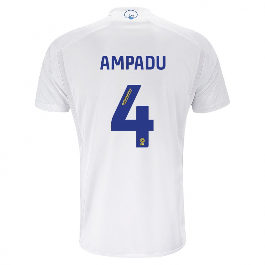 Criança Camisola Ethan Ampadu #4 Branco Principal 2023/24 Camisa