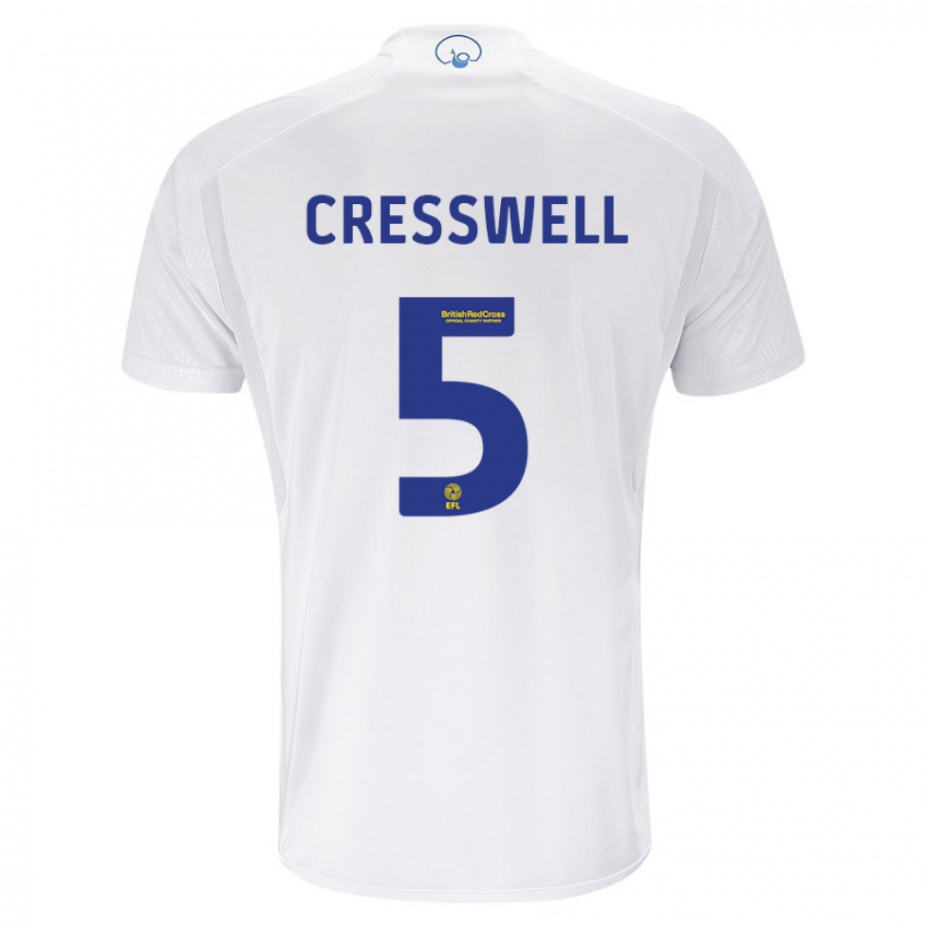Criança Camisola Charlie Cresswell #5 Branco Principal 2023/24 Camisa