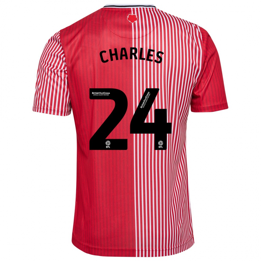 Criança Camisola Shea Charles #24 Vermelho Principal 2023/24 Camisa
