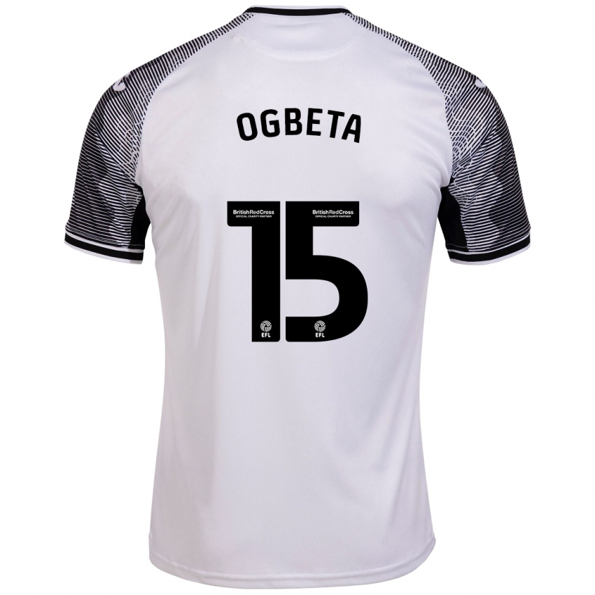 Criança Camisola Nathanael Ogbeta #15 Branco Principal 2023/24 Camisa