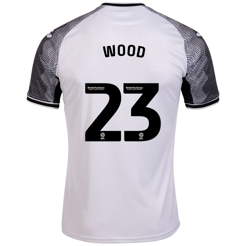 Criança Camisola Nathan Wood #23 Branco Principal 2023/24 Camisa