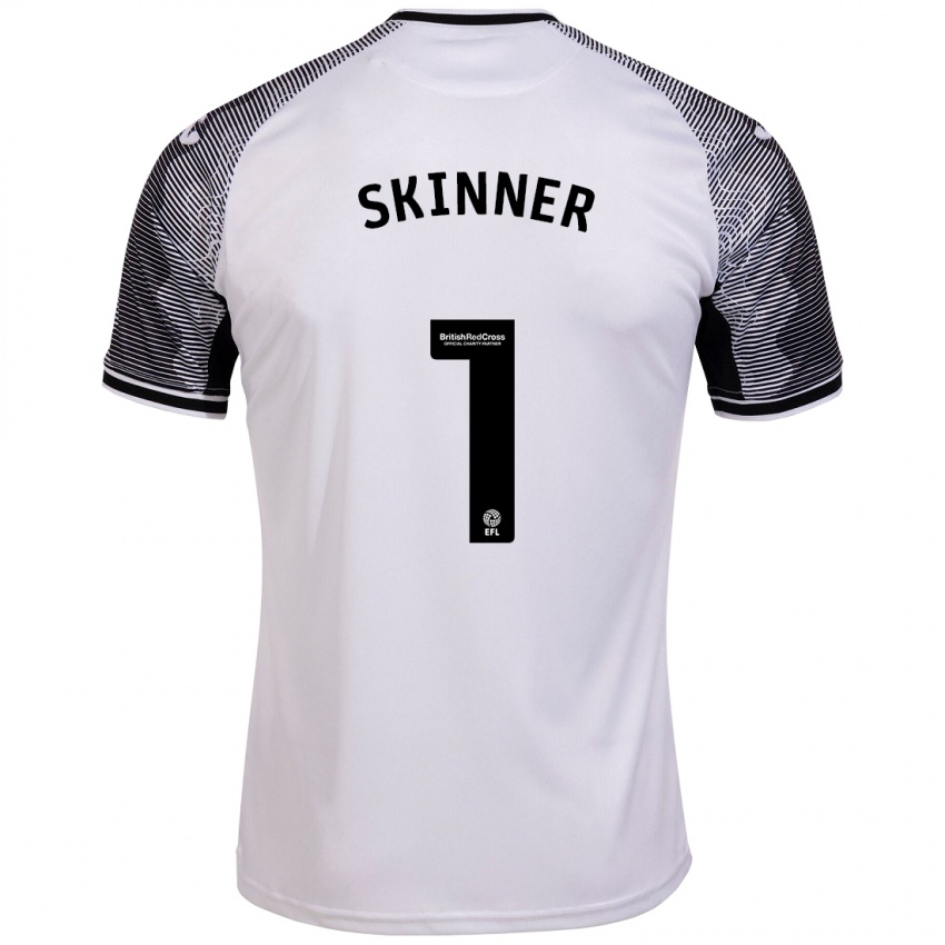 Criança Camisola Claire Skinner #1 Branco Principal 2023/24 Camisa