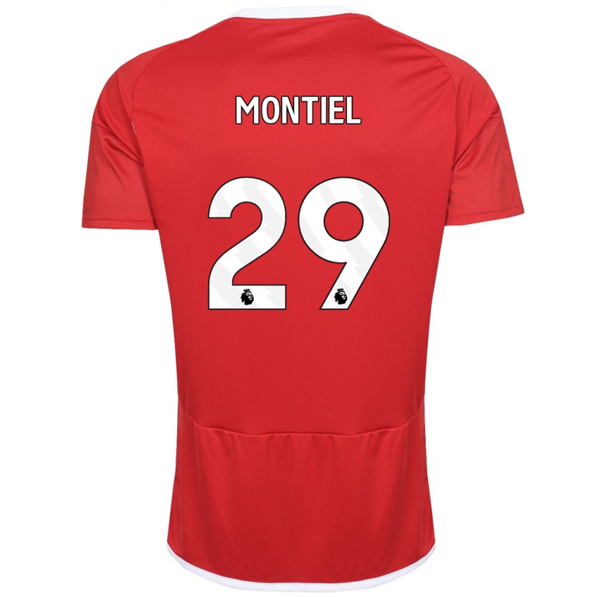 Criança Camisola Gonzalo Montiel #29 Vermelho Principal 2023/24 Camisa