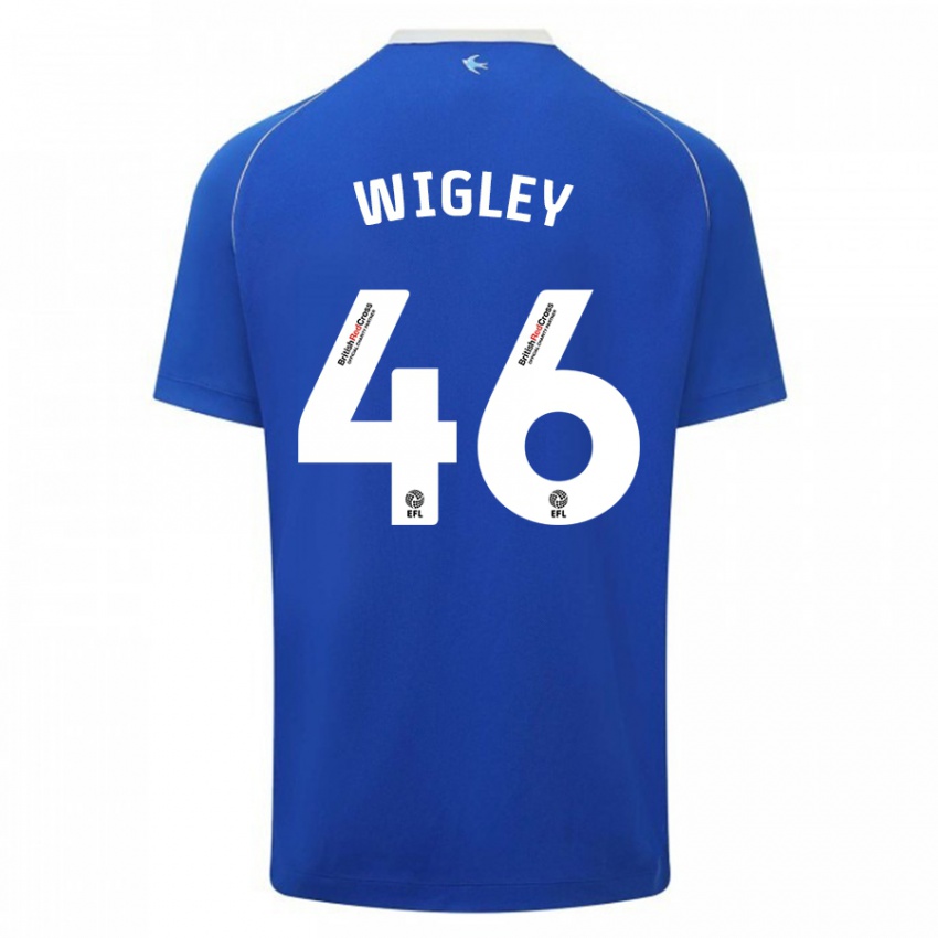 Criança Camisola Morgan Wigley #46 Azul Principal 2023/24 Camisa