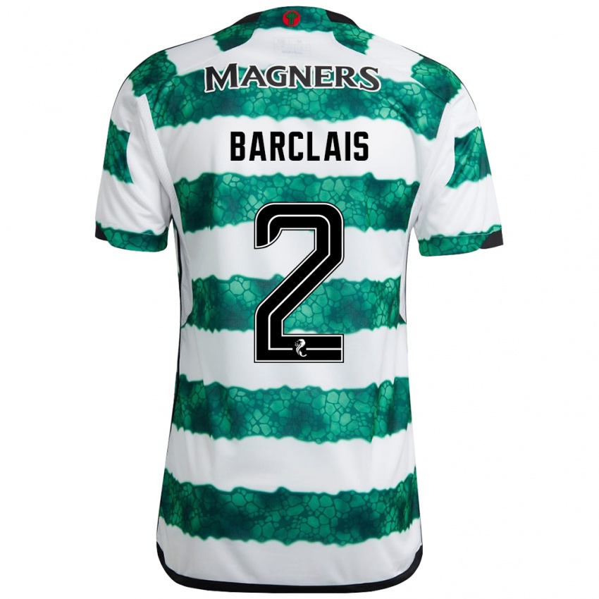 Criança Camisola Celya Barclais #2 Verde Principal 2023/24 Camisa