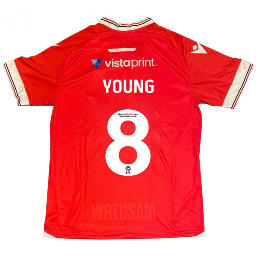 Criança Camisola Luke Young #8 Vermelho Principal 2023/24 Camisa