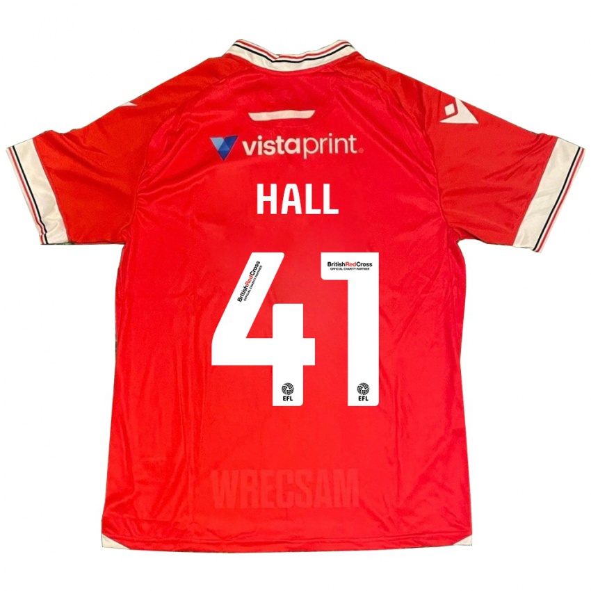 Criança Camisola Liam Hall #41 Vermelho Principal 2023/24 Camisa