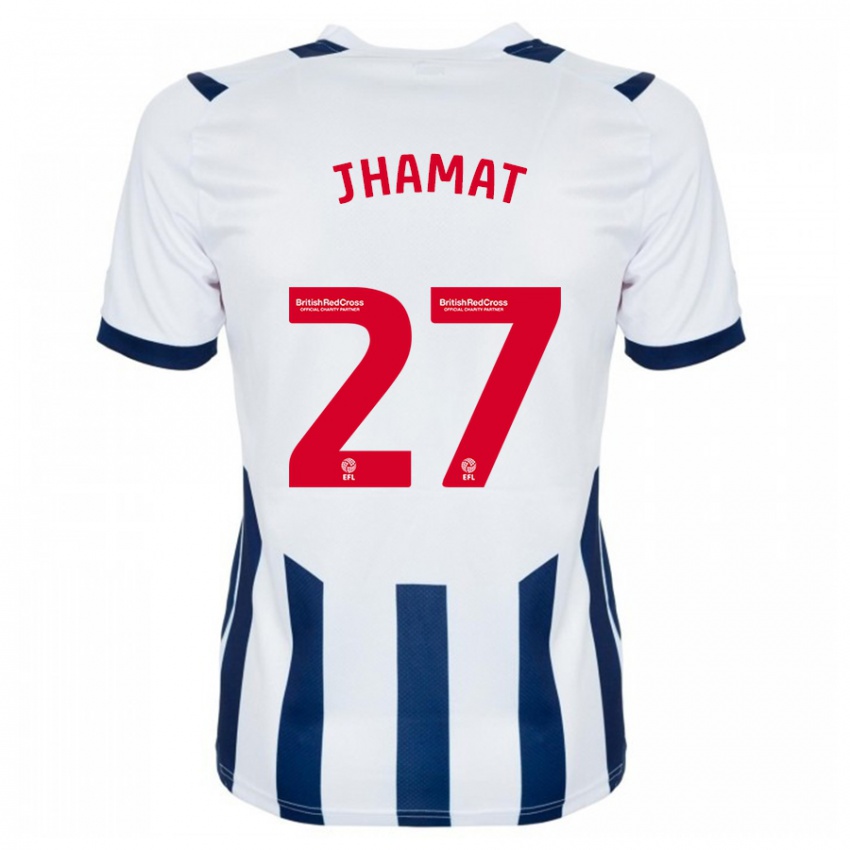 Criança Camisola Simran Jhamat #27 Branco Principal 2023/24 Camisa