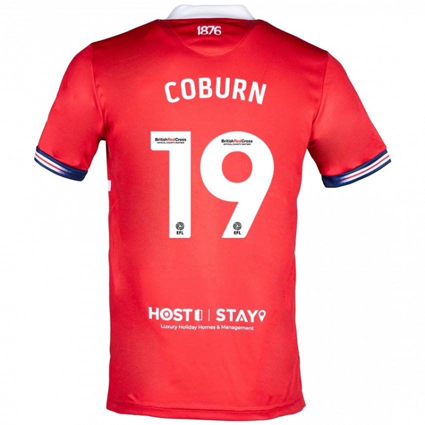 Criança Camisola Josh Coburn #19 Vermelho Principal 2023/24 Camisa