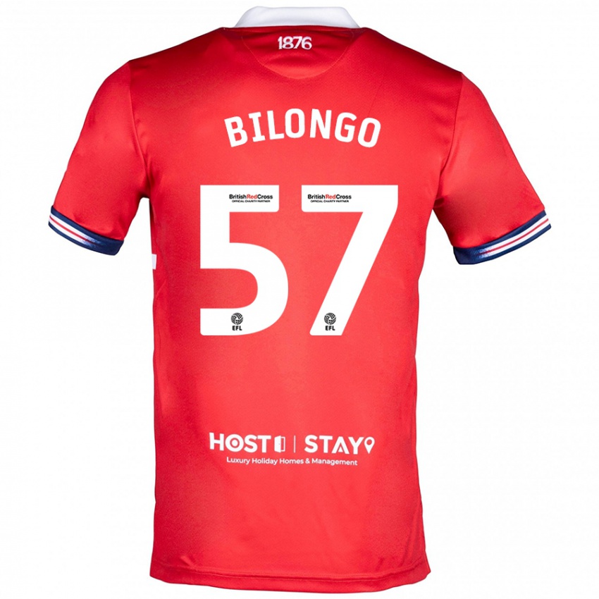 Criança Camisola Bryant Bilongo #57 Vermelho Principal 2023/24 Camisa