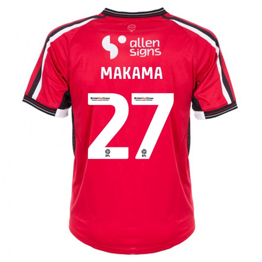 Criança Camisola Jovon Makama #27 Vermelho Principal 2023/24 Camisa