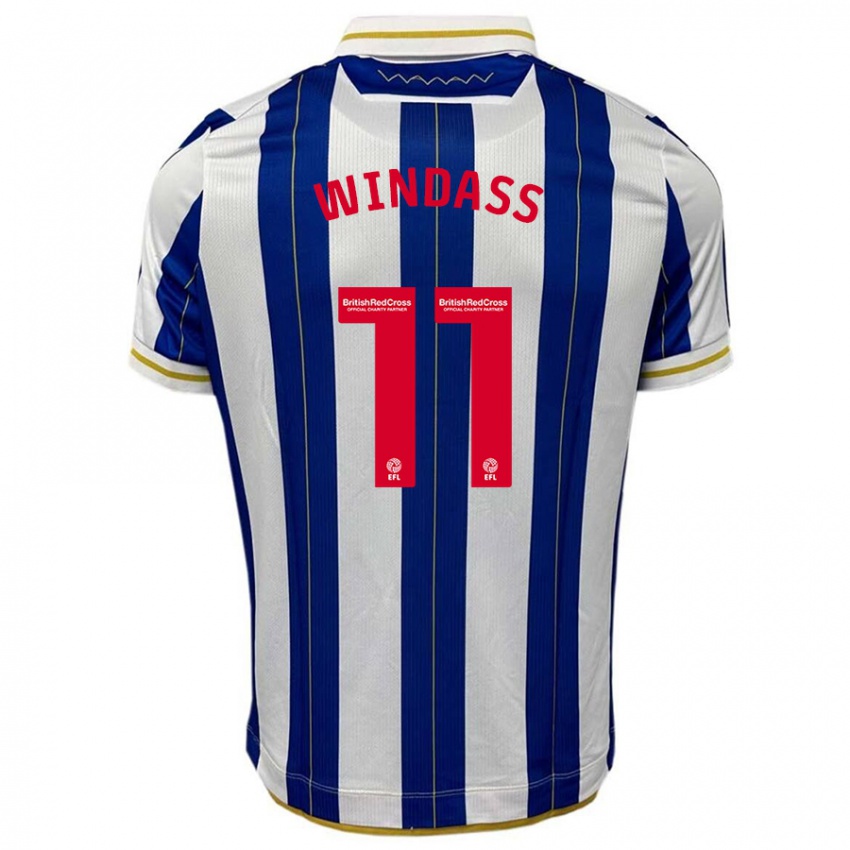 Criança Camisola Josh Windass #11 Branco Azulado Principal 2023/24 Camisa