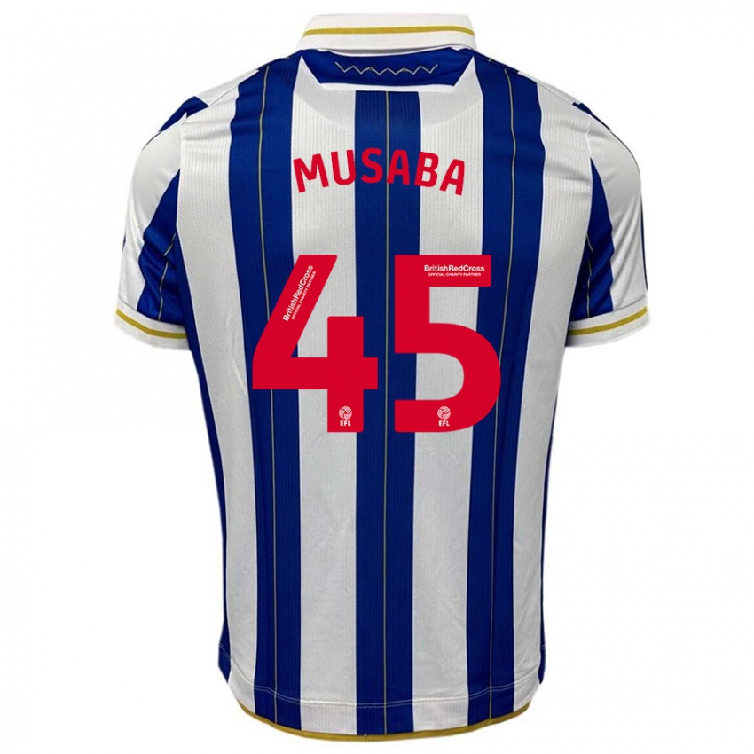 Criança Camisola Anthony Musaba #45 Branco Azulado Principal 2023/24 Camisa