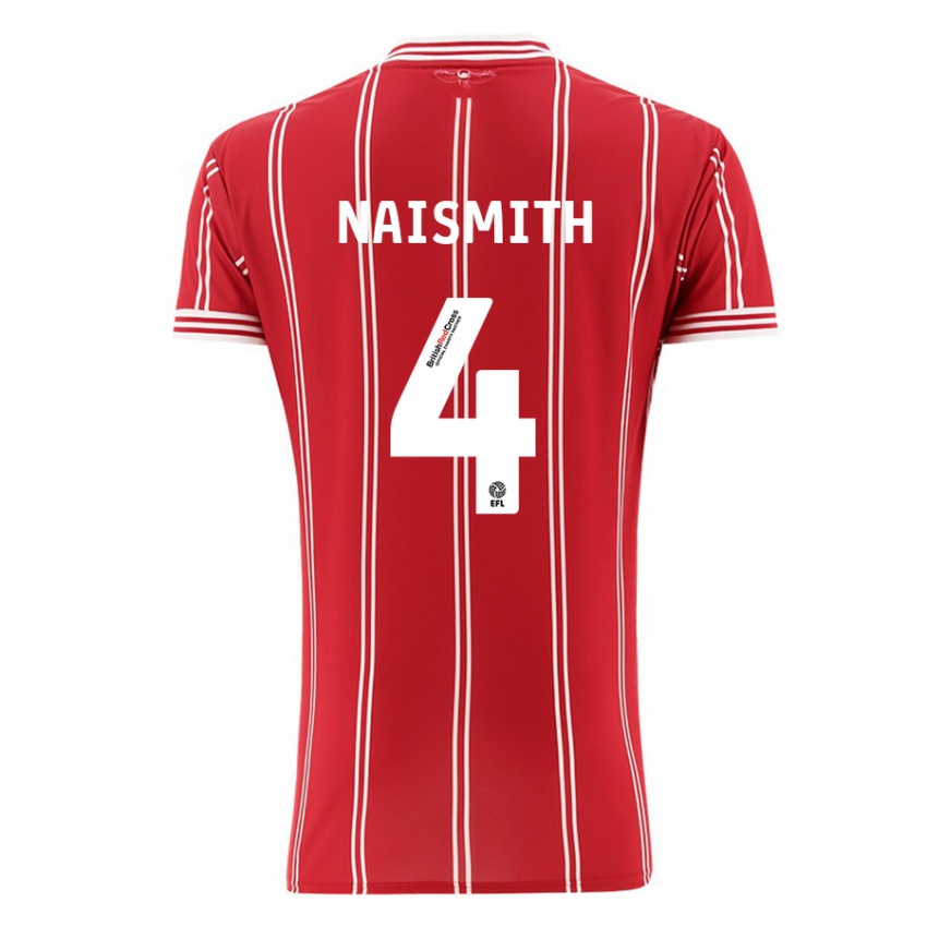 Criança Camisola Kal Naismith #4 Vermelho Principal 2023/24 Camisa