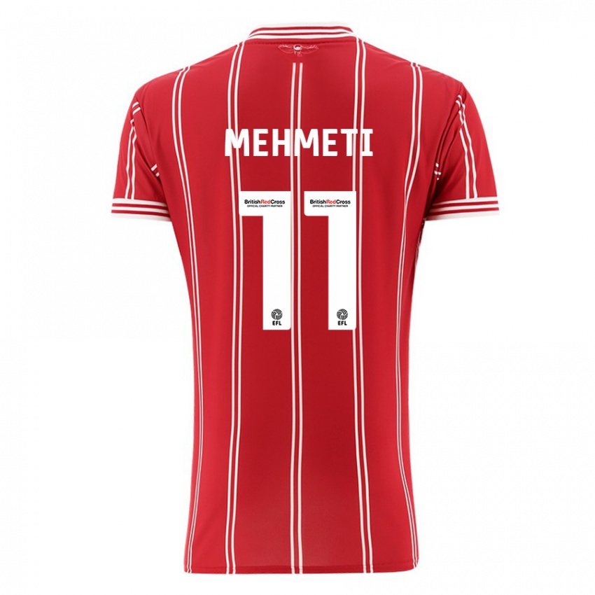 Criança Camisola Anis Mehmeti #11 Vermelho Principal 2023/24 Camisa