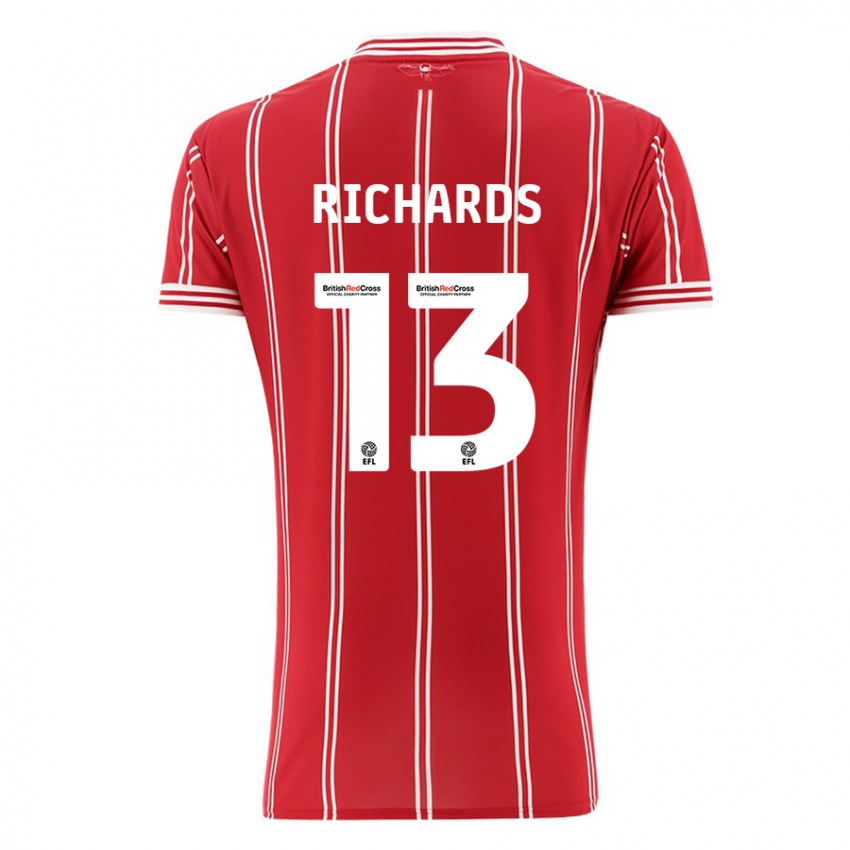 Criança Camisola Harvey Wiles-Richards #13 Vermelho Principal 2023/24 Camisa