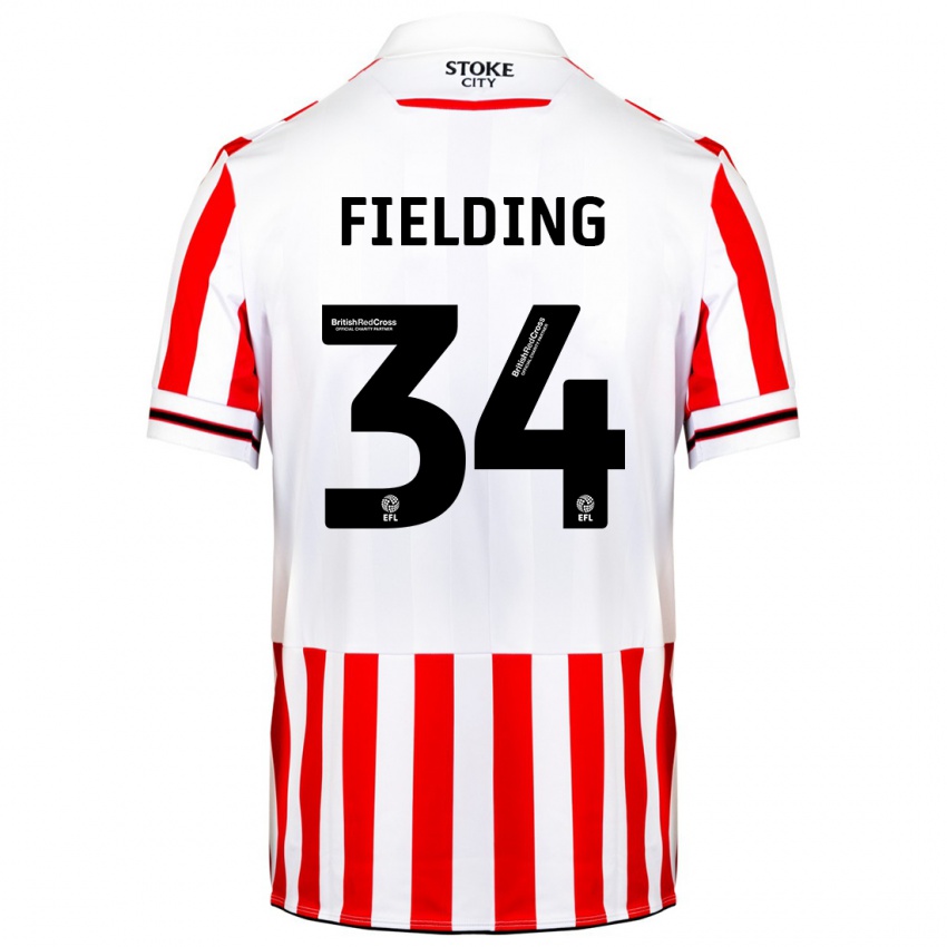 Criança Camisola Frank Fielding #34 Vermelho Branco Principal 2023/24 Camisa