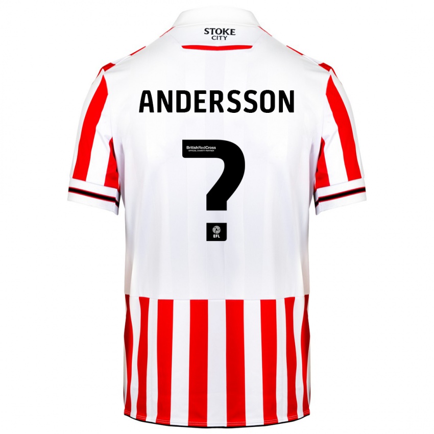 Criança Camisola Edwin Andersson #0 Vermelho Branco Principal 2023/24 Camisa