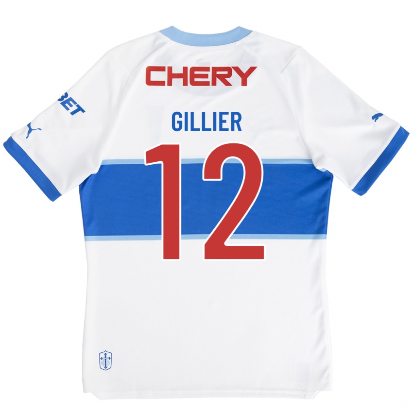 Criança Camisola Thomas Gillier #12 Branco Principal 2023/24 Camisa