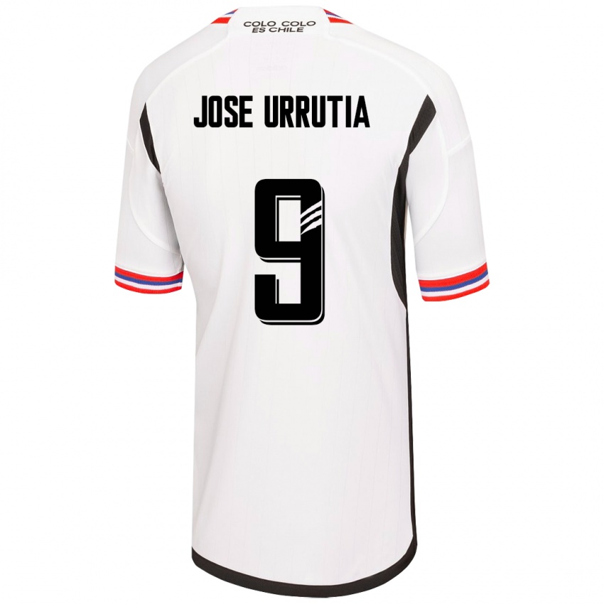 Criança Camisola María José Urrutia #9 Branco Principal 2023/24 Camisa