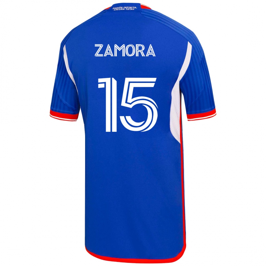 Criança Camisola Daniela Zamora #15 Azul Principal 2023/24 Camisa