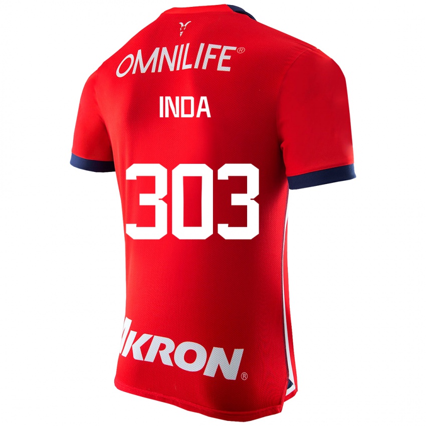 Criança Camisola Samir Inda #303 Vermelho Principal 2023/24 Camisa