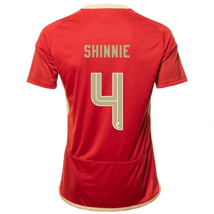 Criança Camisola Graeme Shinnie #4 Vermelho Principal 2023/24 Camisa