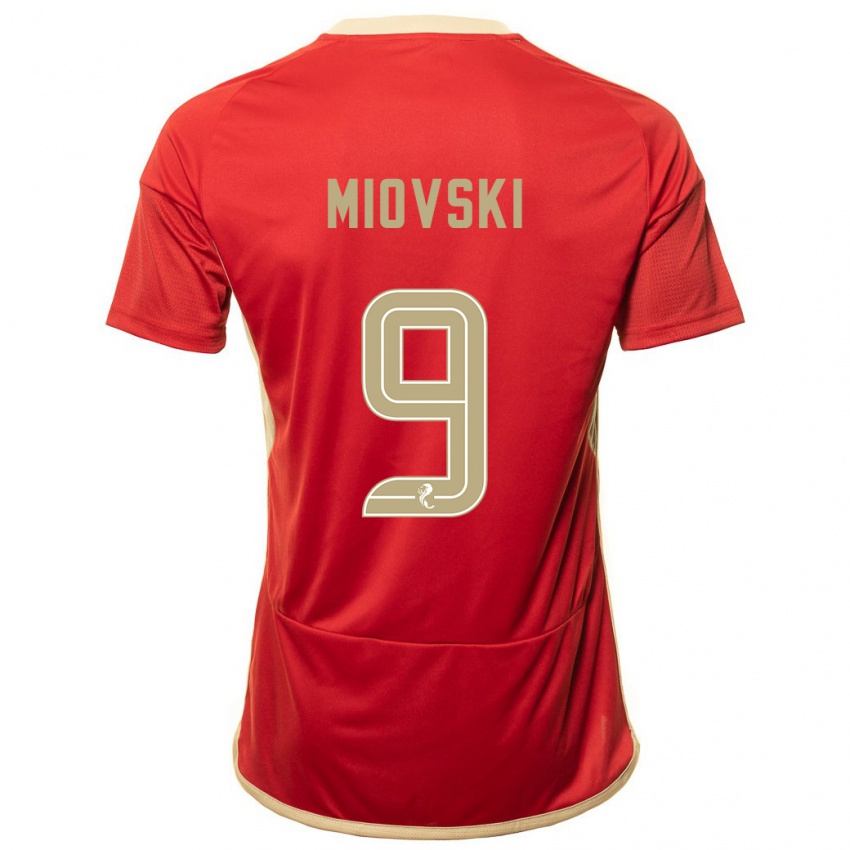 Criança Camisola Bojan Miovski #9 Vermelho Principal 2023/24 Camisa