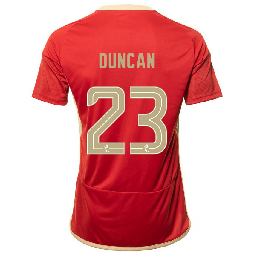 Criança Camisola Ryan Duncan #23 Vermelho Principal 2023/24 Camisa