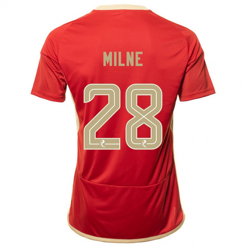 Criança Camisola Jack Milne #28 Vermelho Principal 2023/24 Camisa