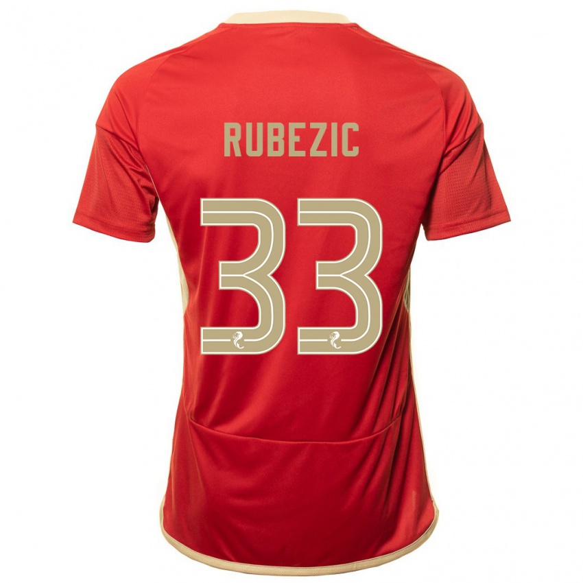 Criança Camisola Slobodan Rubezic #33 Vermelho Principal 2023/24 Camisa