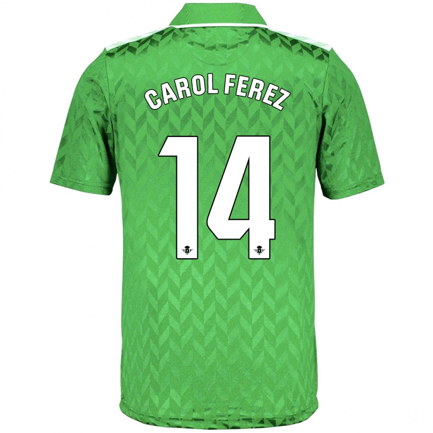 Criança Camisola Carolina Férez Méndez #14 Verde Alternativa 2023/24 Camisa