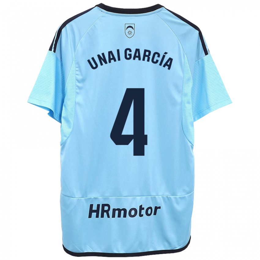 Criança Camisola Unai García #4 Azul Alternativa 2023/24 Camisa